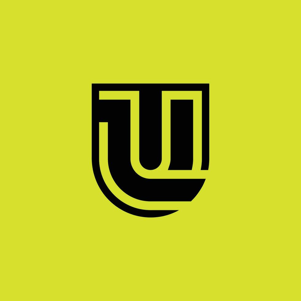 Initial letter UL or LU monogram  logo vector