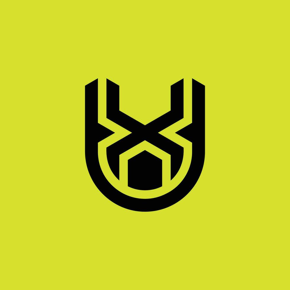 Initial letter UX or XU monogram  logo vector