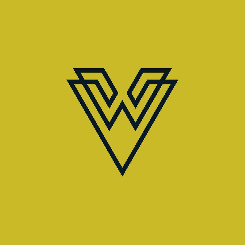 Initial letter VW or WV monogram logo vector