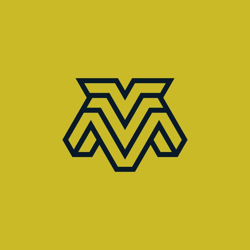 Initial letter VM or MV monogram logo vector