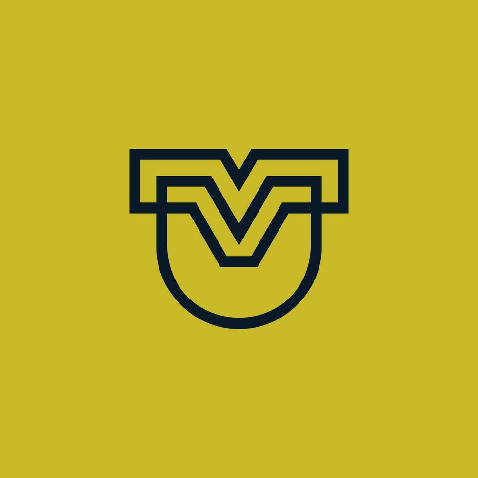 Initial letter VU or UV monogram logo vector