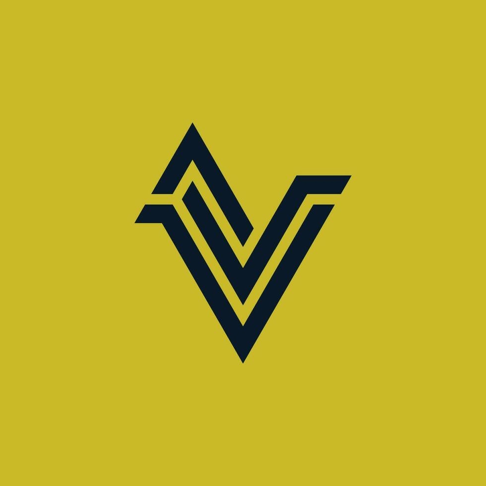 Initial letter VN or NV monogram logo vector