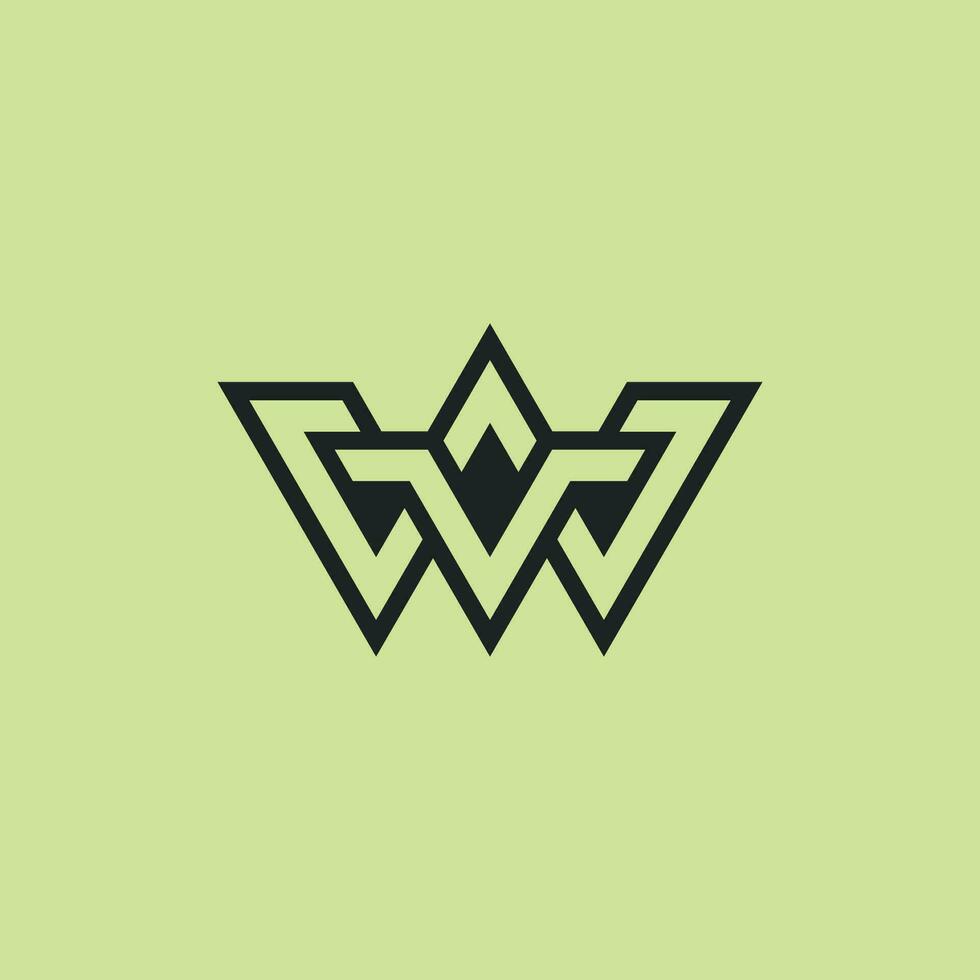 Initial letter WV or VW monogram logo vector