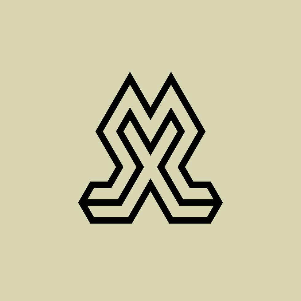 Initial letter XM or MX monogram logo vector