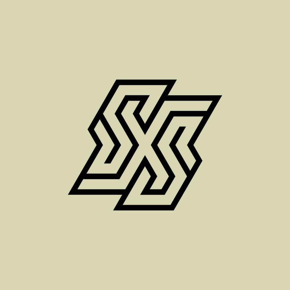 Initial letter XS or SX monogram logo vector