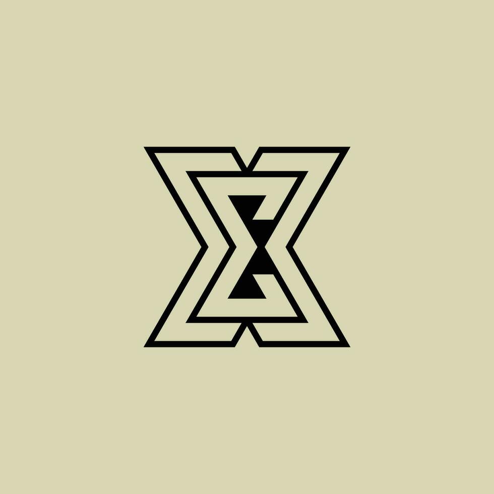 Initial letter XE or EX monogram logo vector