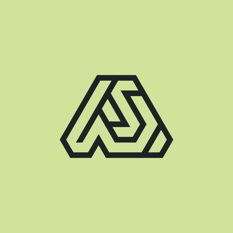 Initial letter WS or SW monogram logo vector