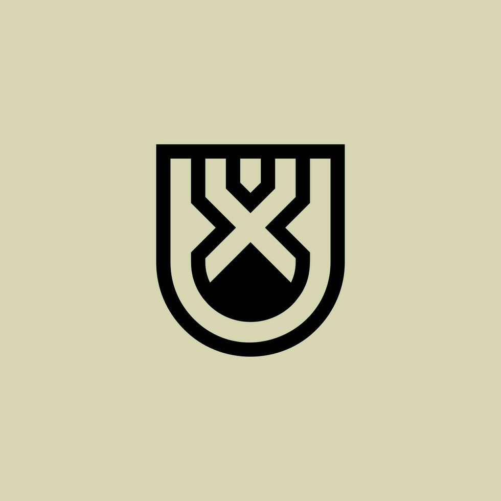 Initial letter XU or UX monogram logo vector