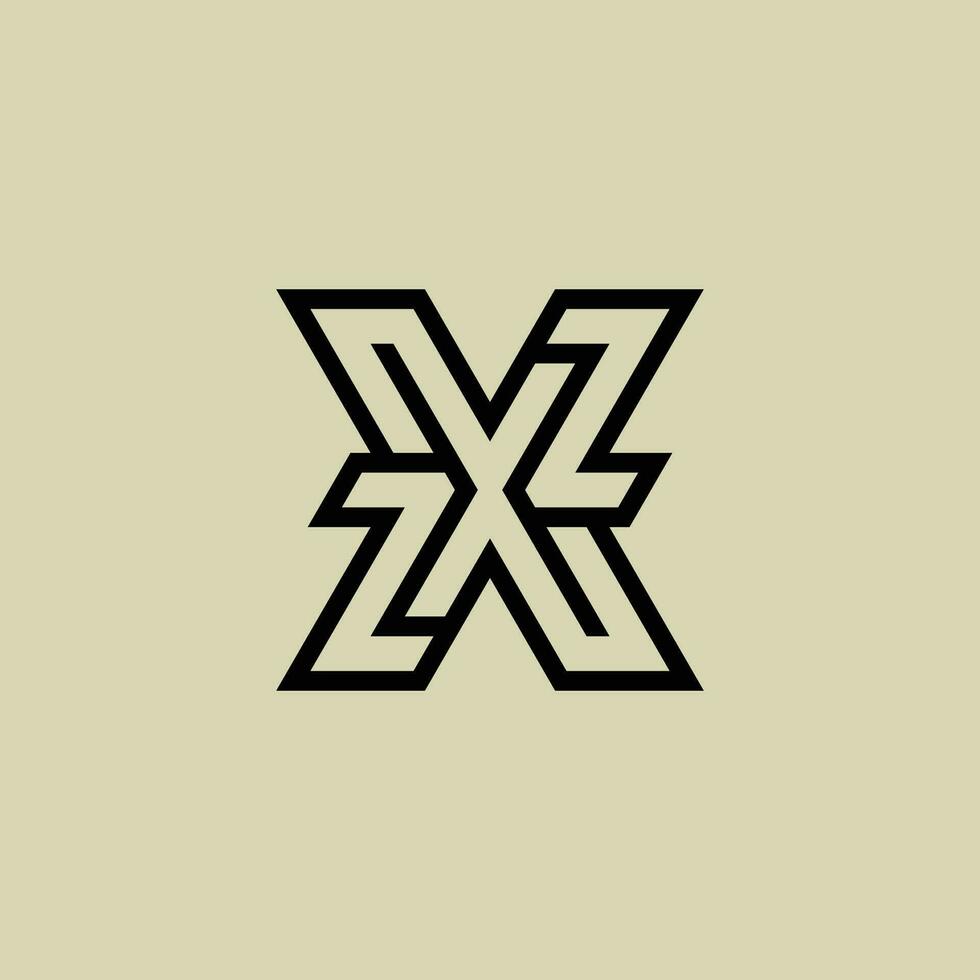 Initial letter XZ or ZX monogram logo vector