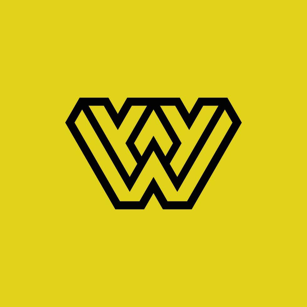Initial letter YW or WY monogram logo vector