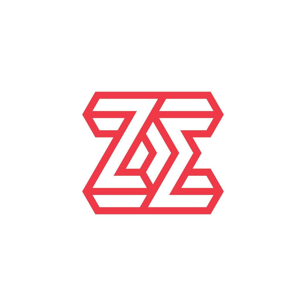 Modern and minimalist initial letter ZE or EZ monogram logo vector