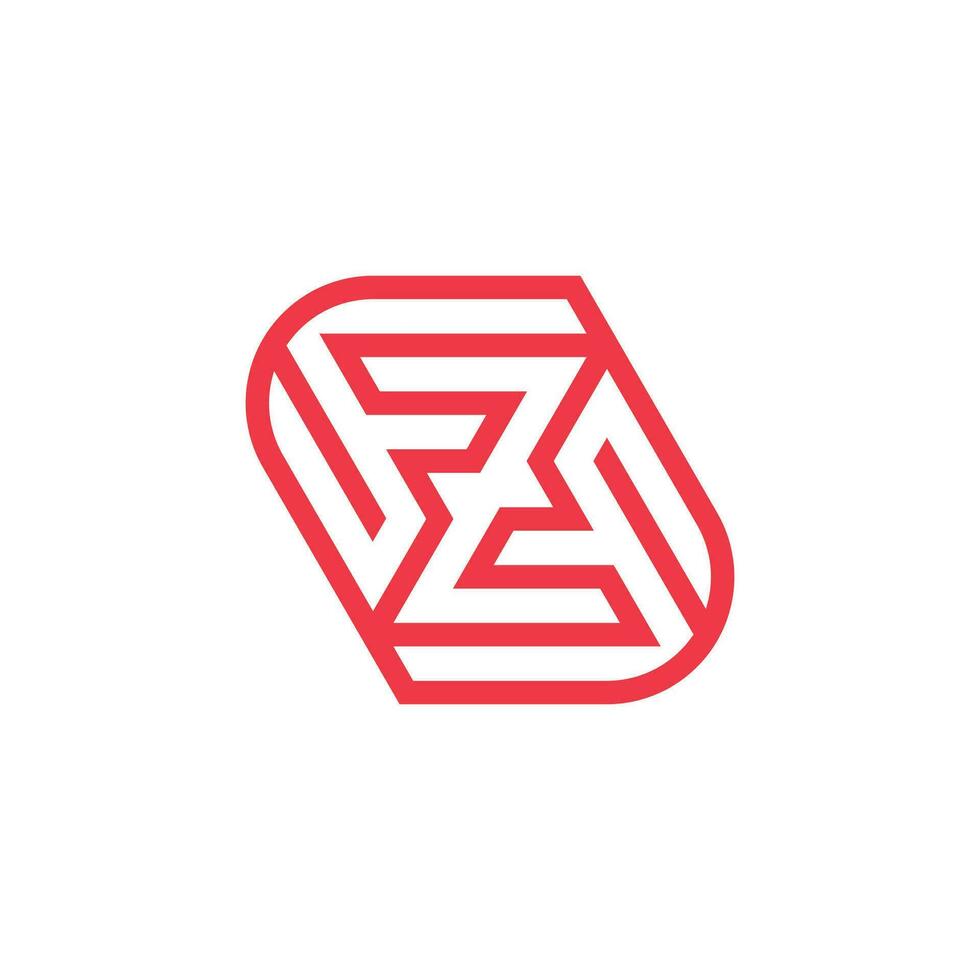 Modern and minimalist initial letter ZF or FZ monogram logo vector