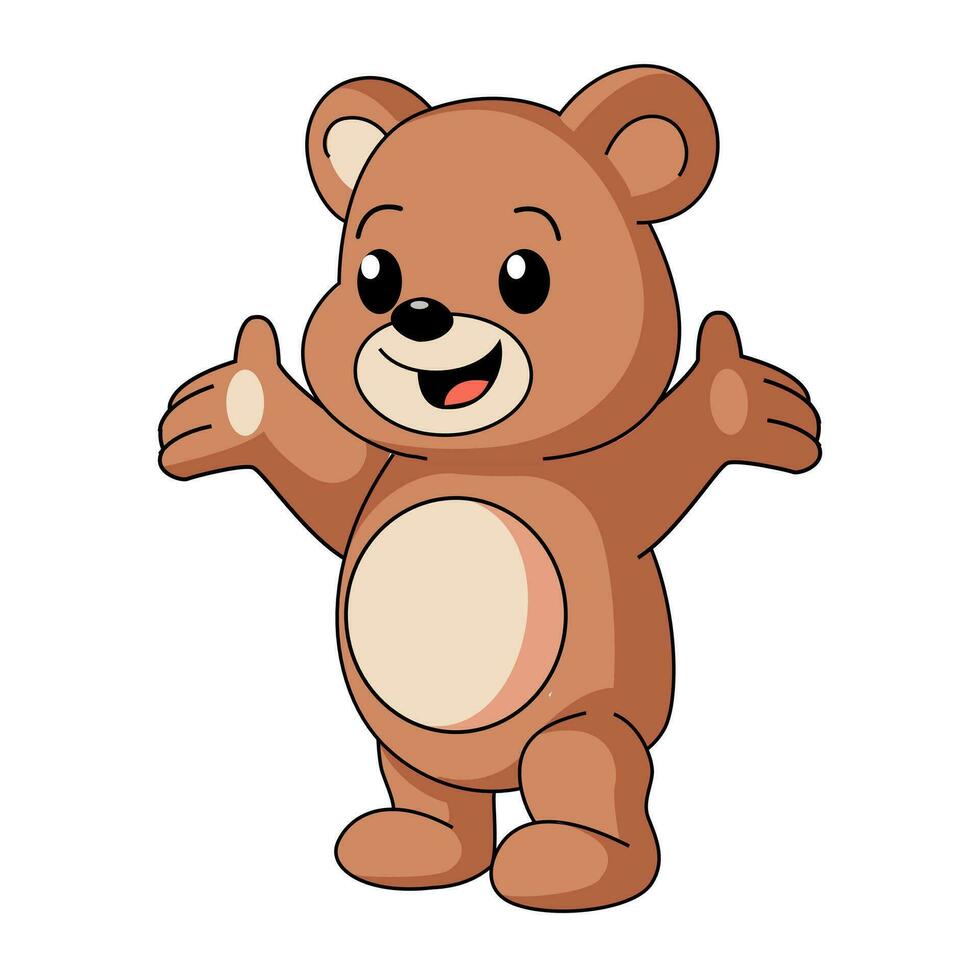 Cute cartoon Teddy bear, vector illustration