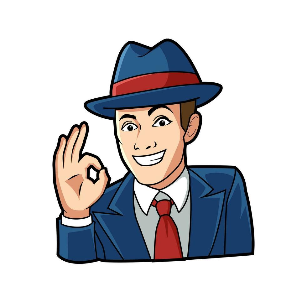Illustration of a Man Flashing a Thumbs Up While Holding Dollar Bills vector