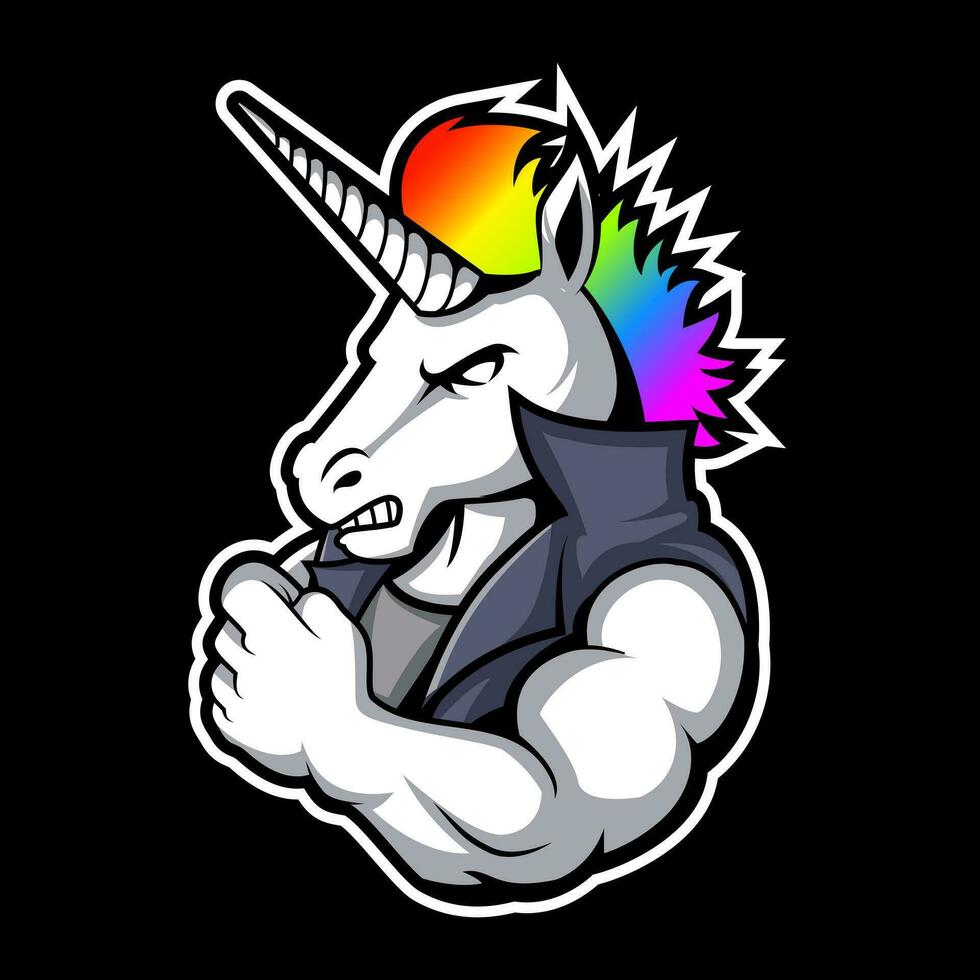 Animal Head Unicorn illustration mascot logo vector