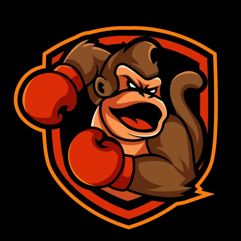 boxeo chimpancé, gorila, mono personalizado logo diseño vector