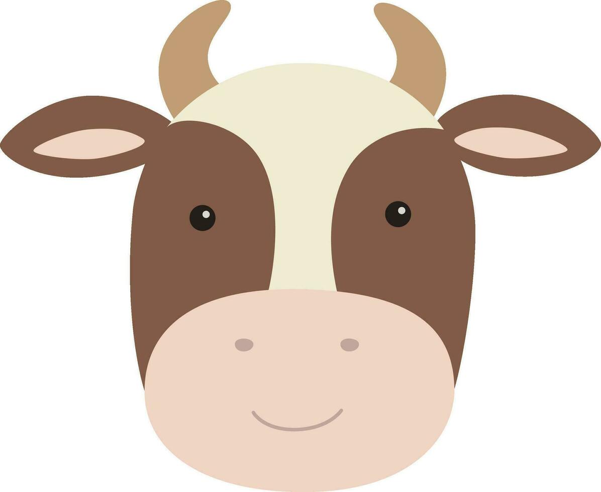 animal face cow vector