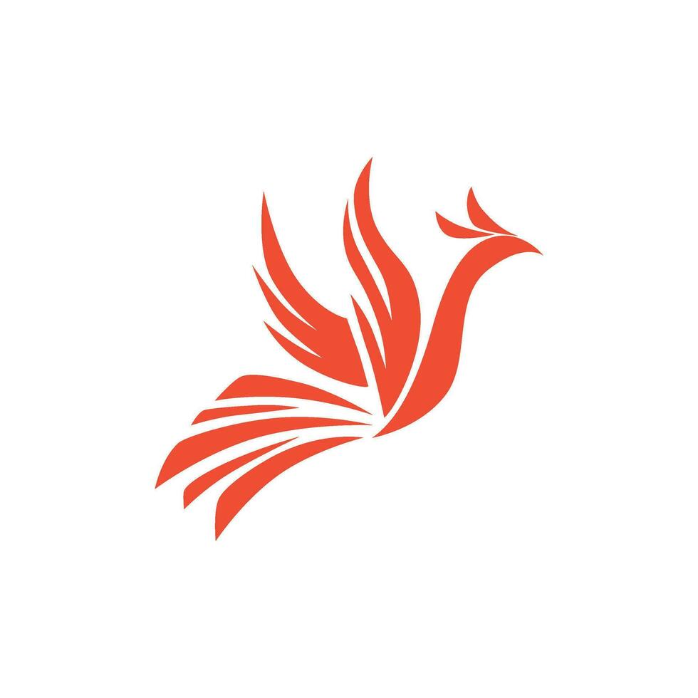 Flying Phoenix Fire Bird abstract Logo design vector template.