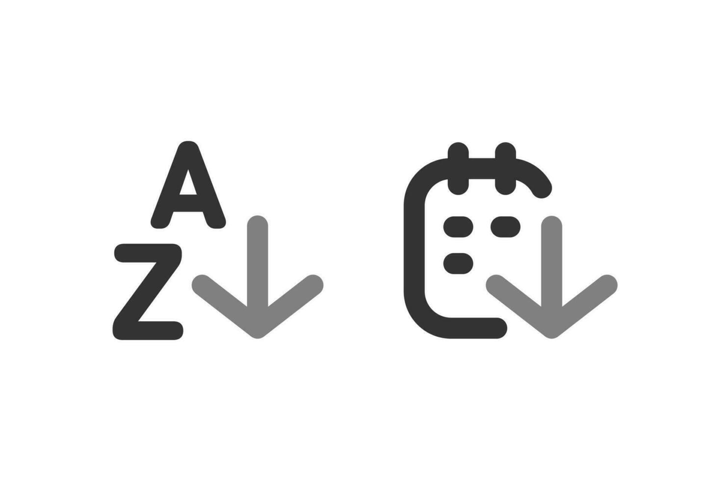 Sort by name and date concept illustration line icon design editable vector