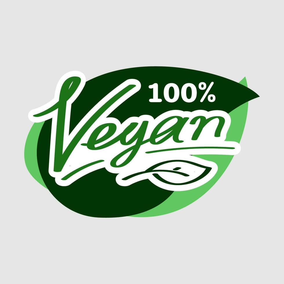 vegan label concept illustration flat design icon vector