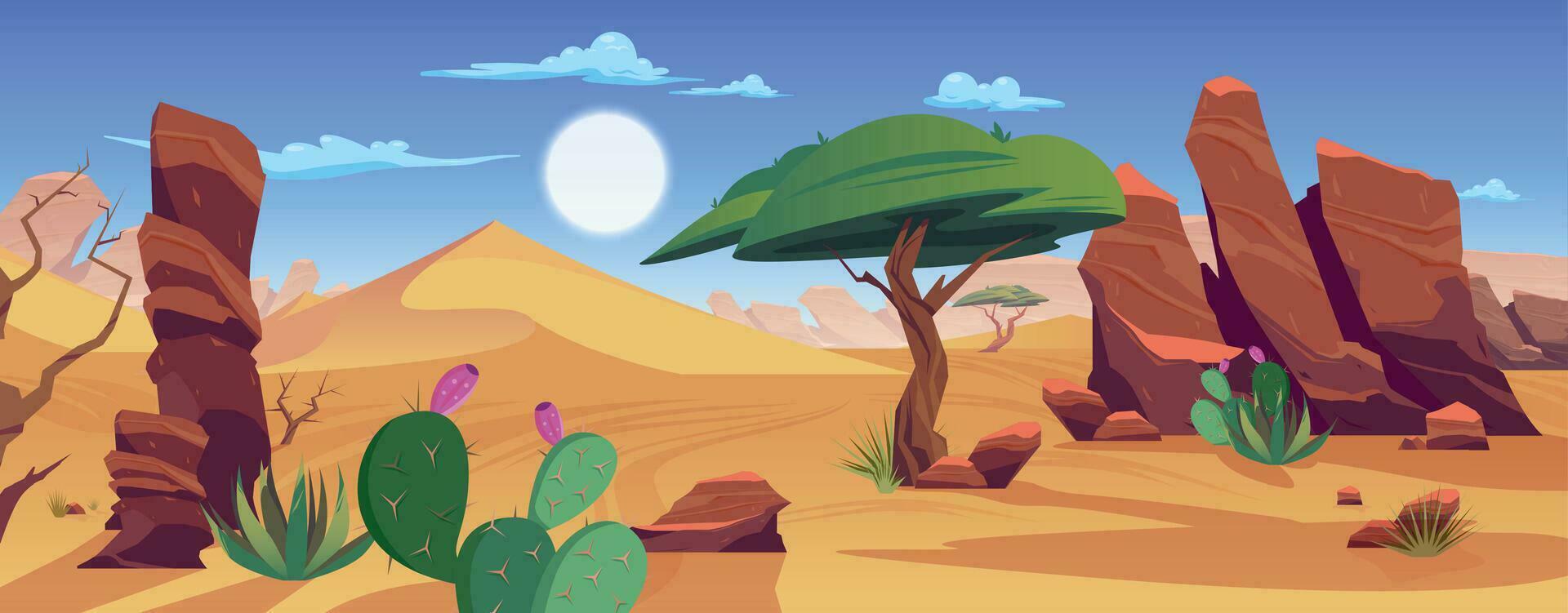 Desert Life Horizontal Composition vector