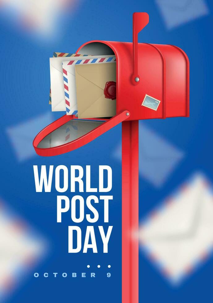 Realistic World Post Day Poster vector