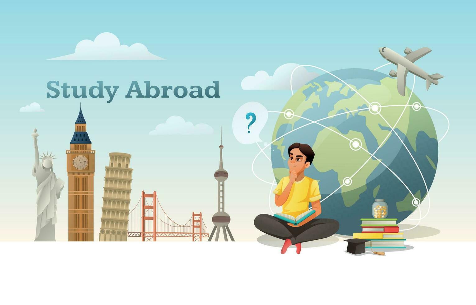 Study Abroad Student Composition vector