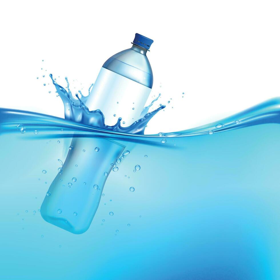 Bottle In Water Illustration vector