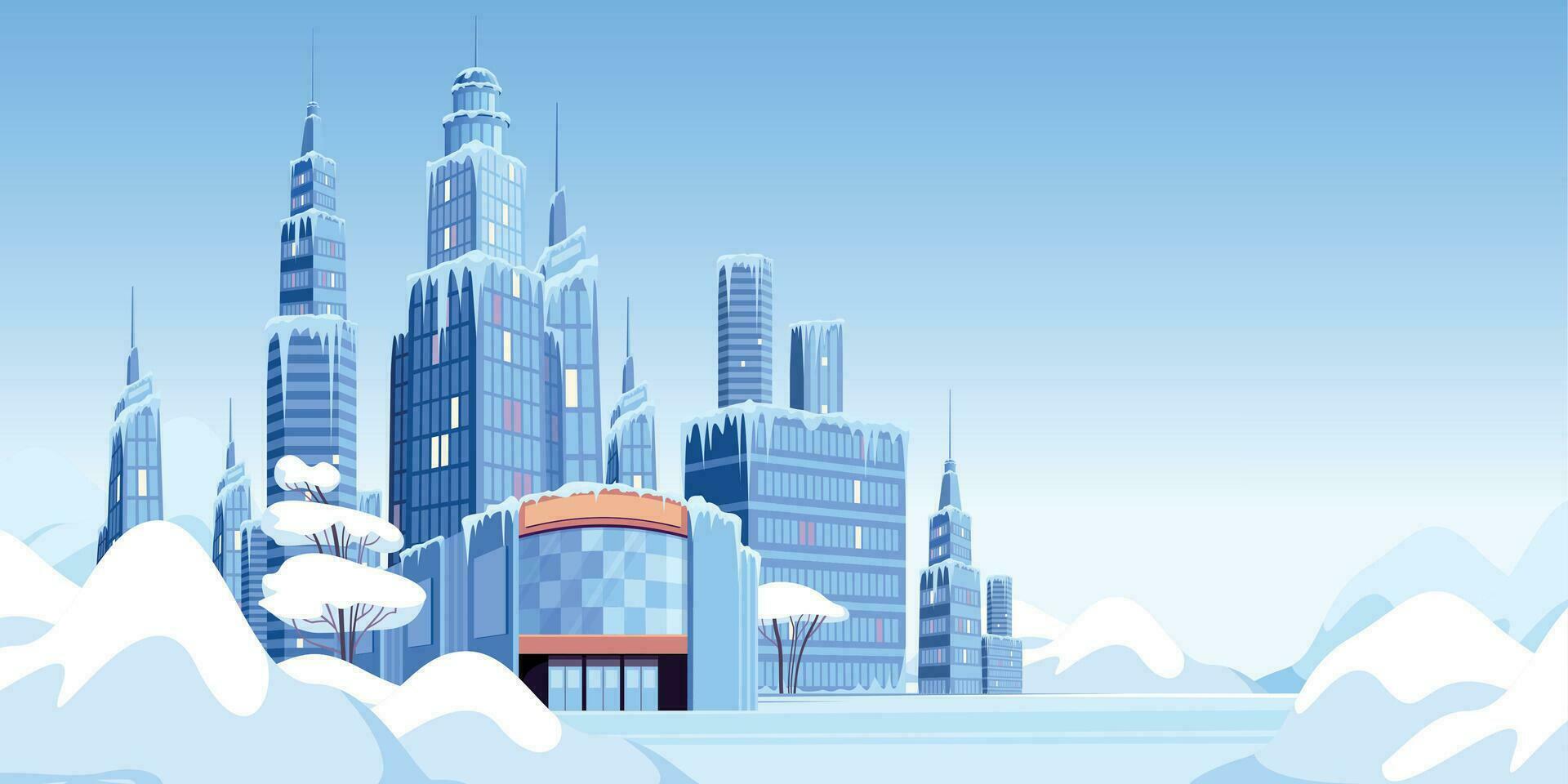 Modern City Ice Composition vector