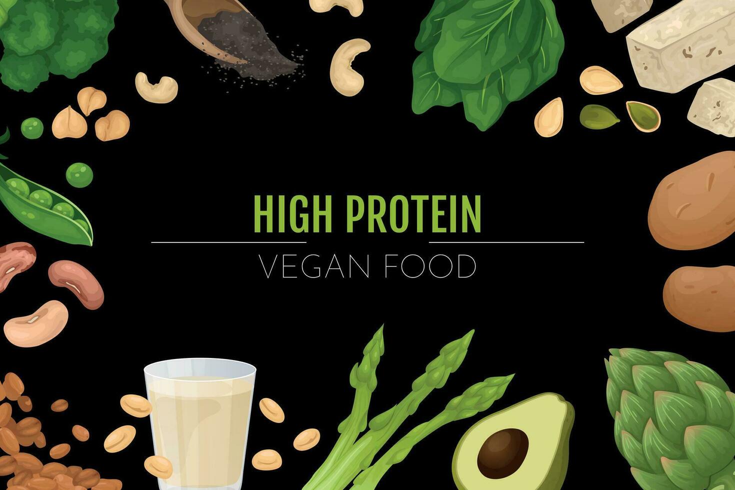 Vegan Food Chalkboard Frame vector