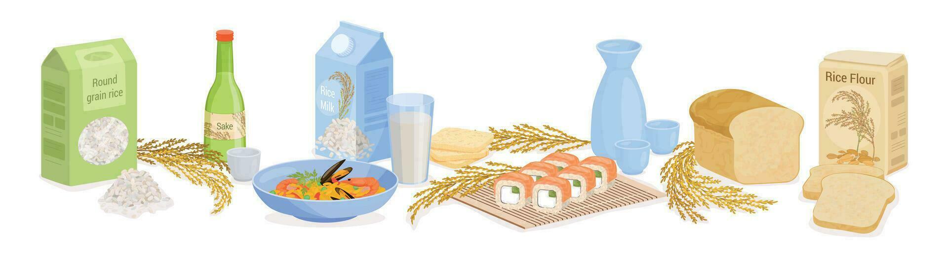 arroz productos rango composición vector