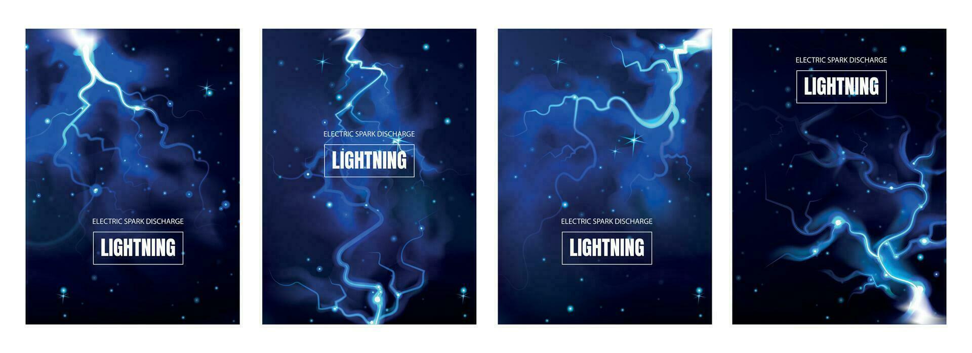 Lightning Poster Set vector