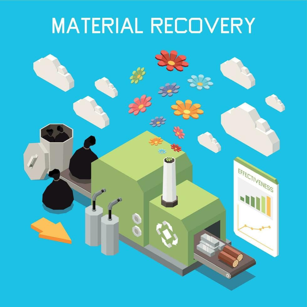 Material recovery isometric background 31983213 vector art at vecteezy