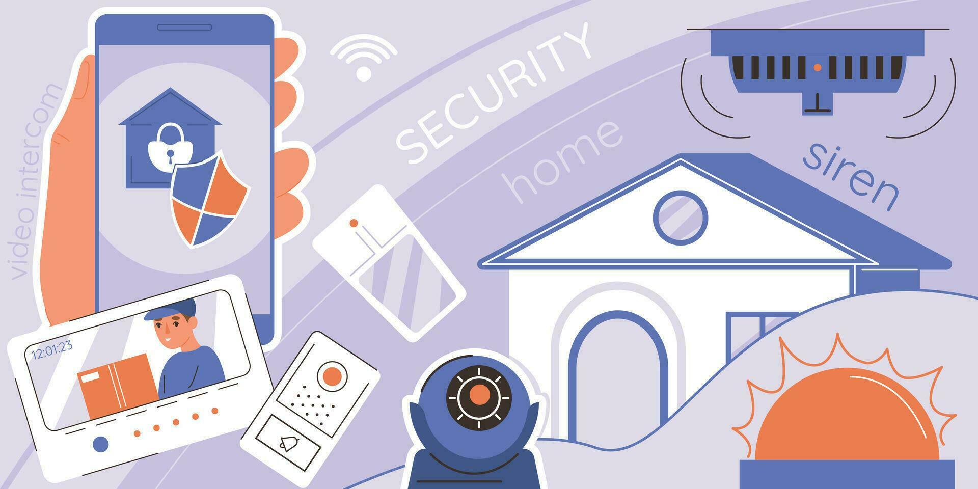 Home Security Collage vector