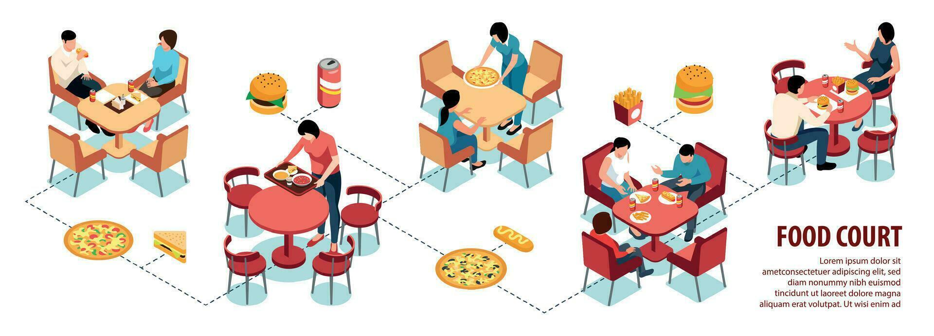 Food Court Infographics vector