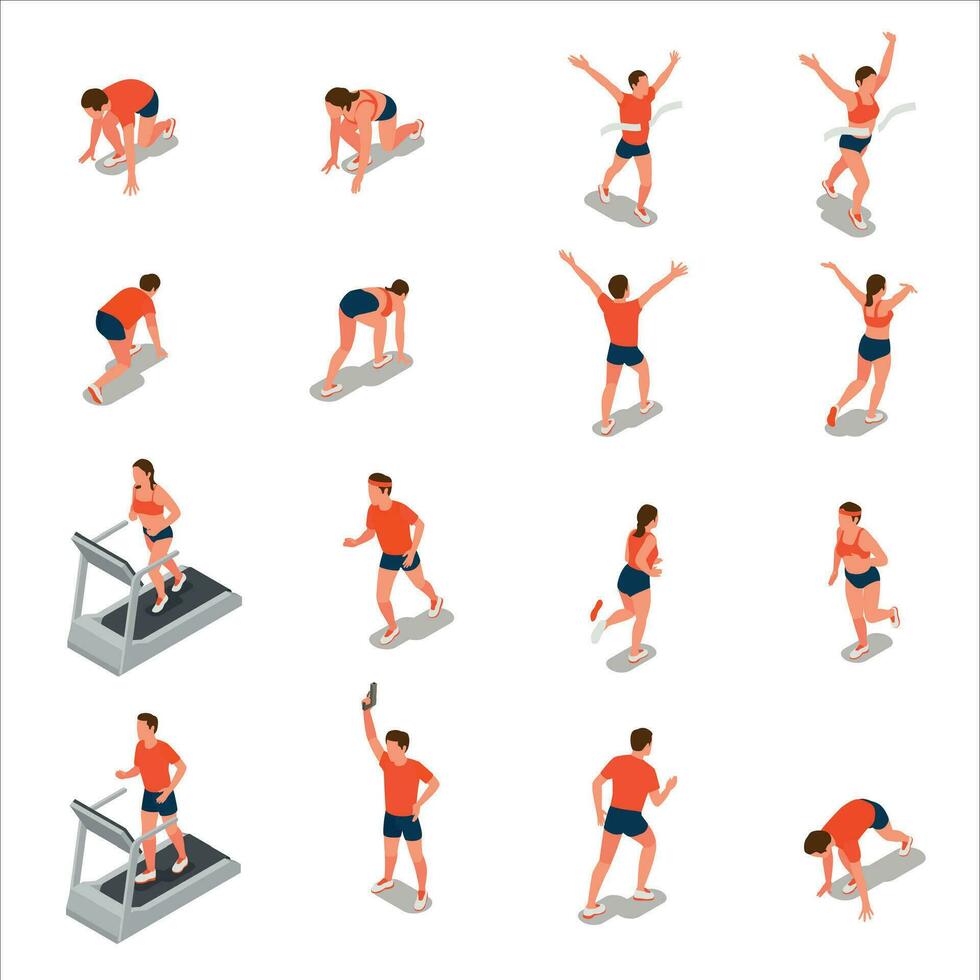 Running People Set vector