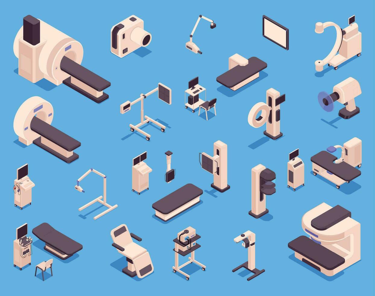 Medical Equipment Color Set vector