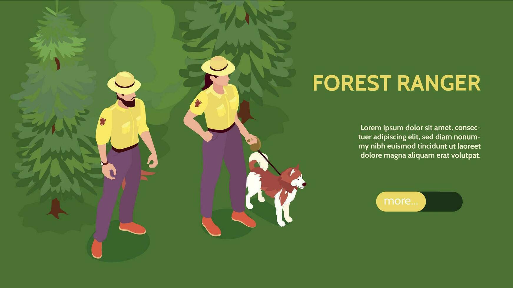 Forest Ranger Horizontal Banner vector