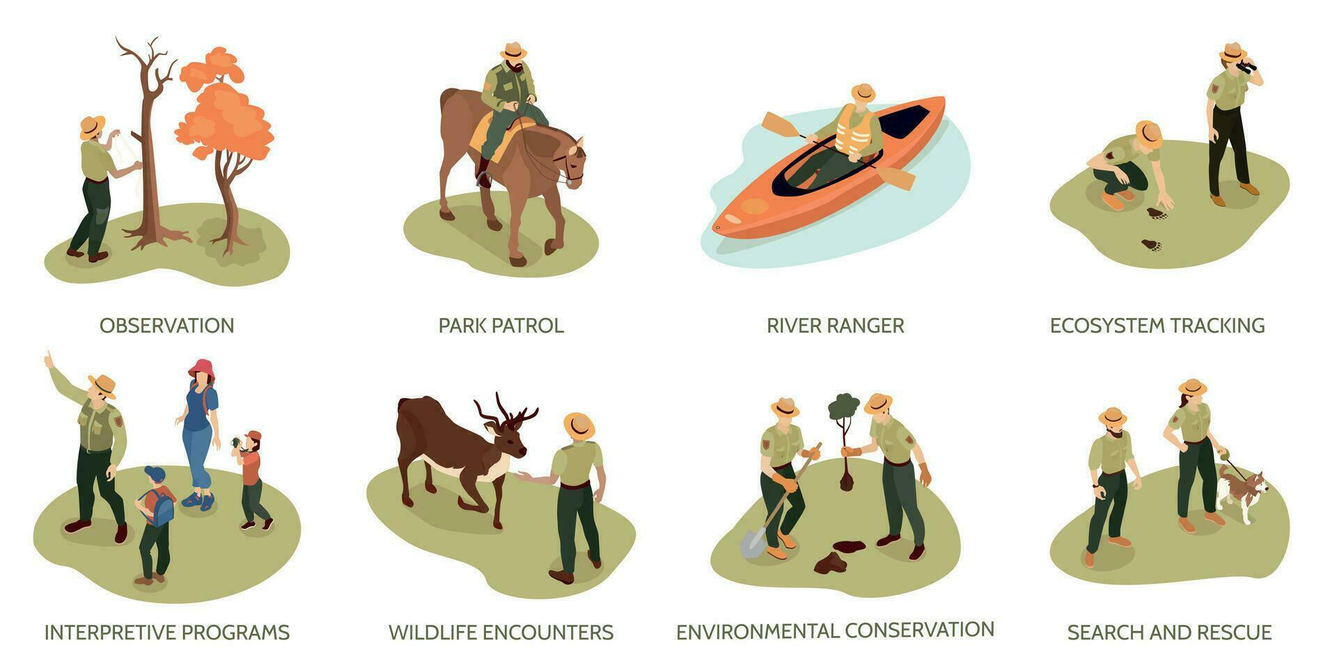 Forest Ranger Compositions Set vector