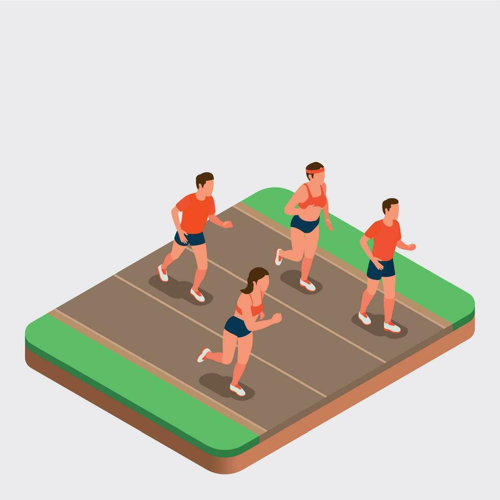 Running People Composition vector