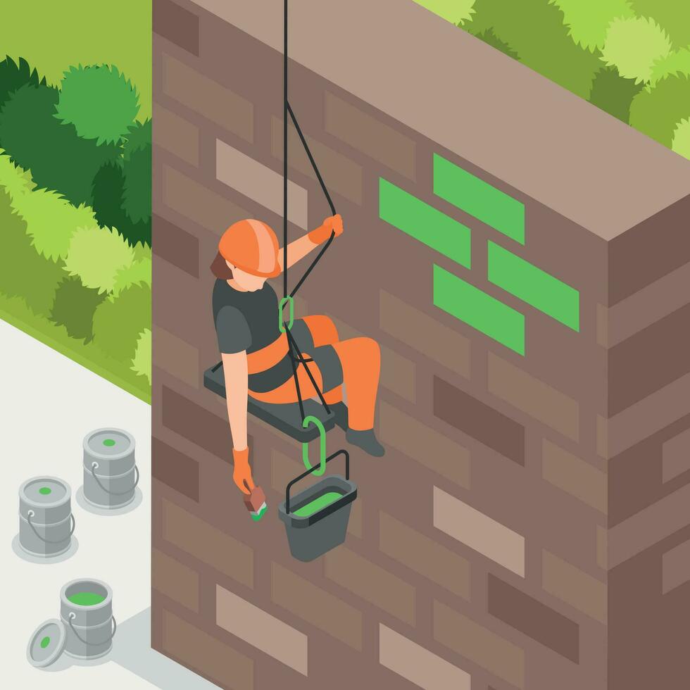 Industrial Climber Isometric Illustration vector