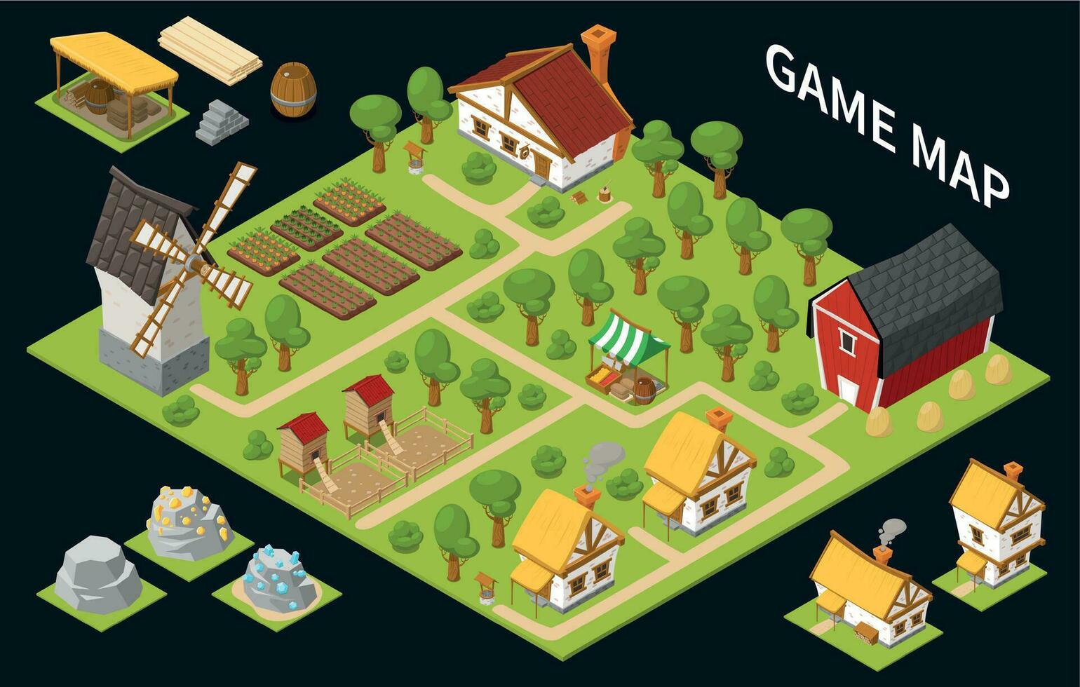 Game Isometric Concept vector