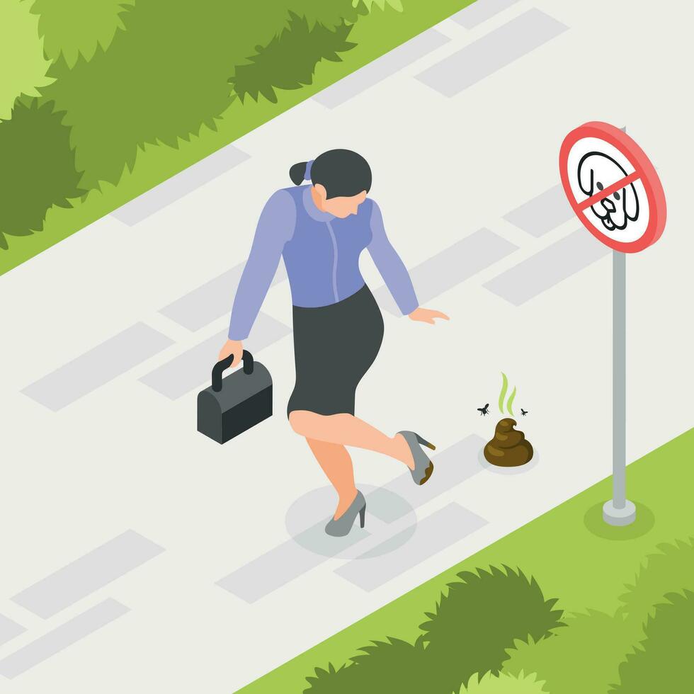 No Pets Isometric background vector