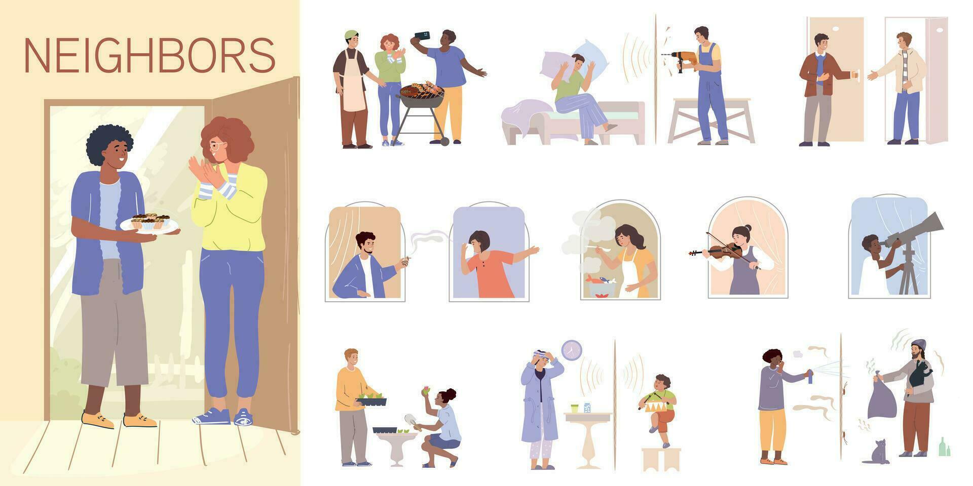 Neighbor People Icon Set vector