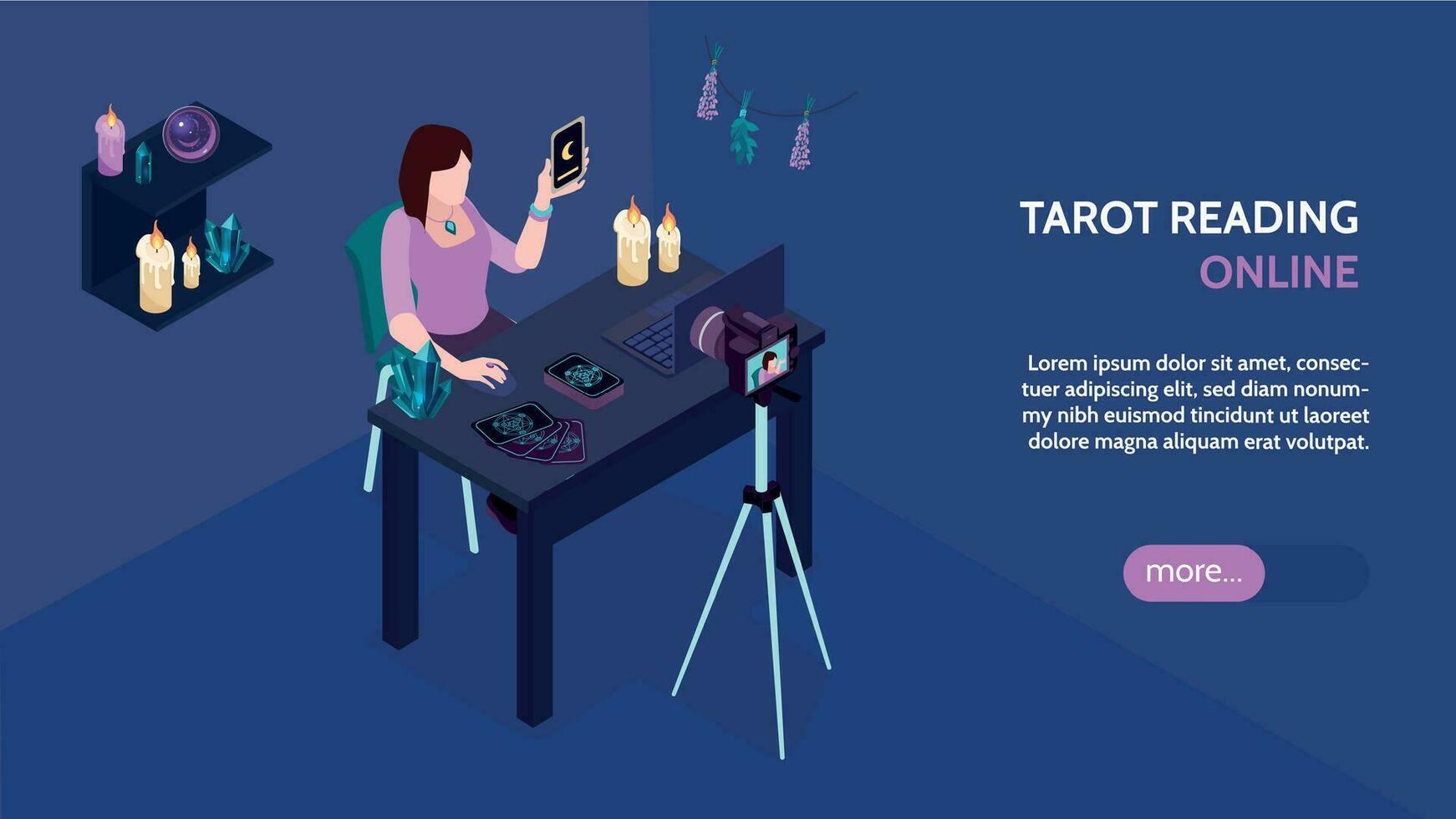 Isometric Tarot Reading vector