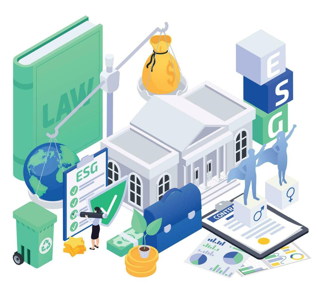Esg Isometric Concept vector