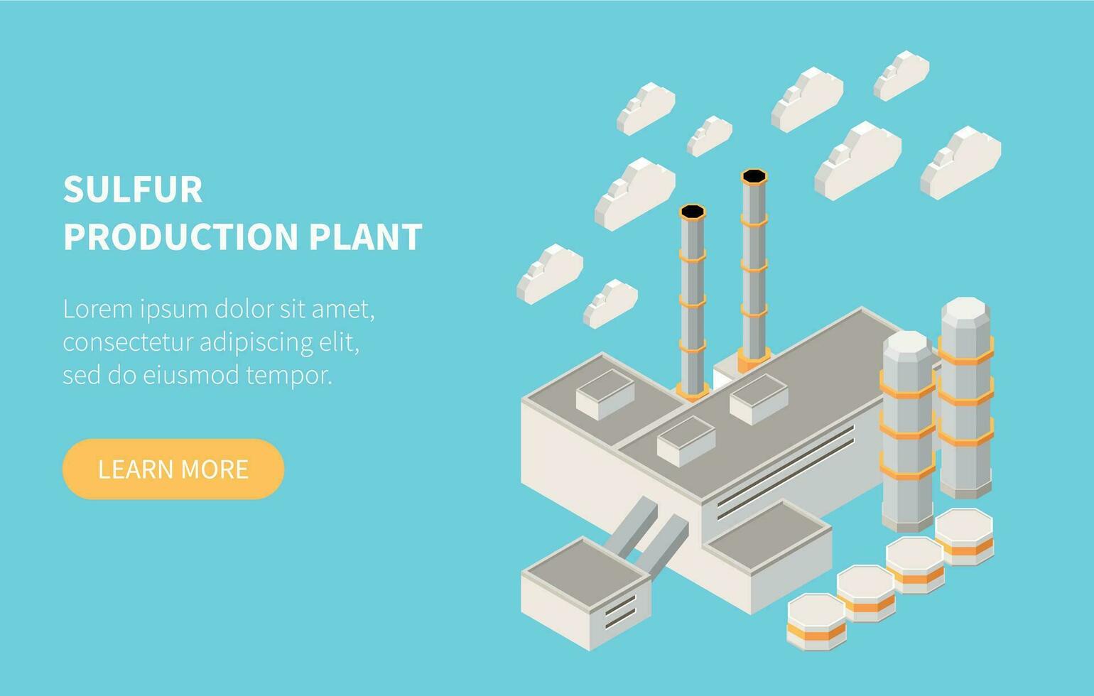 Isometric Oil Refinery Banner vector