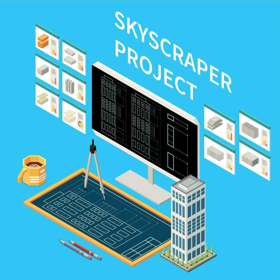 Skyscraper Construction Project vector