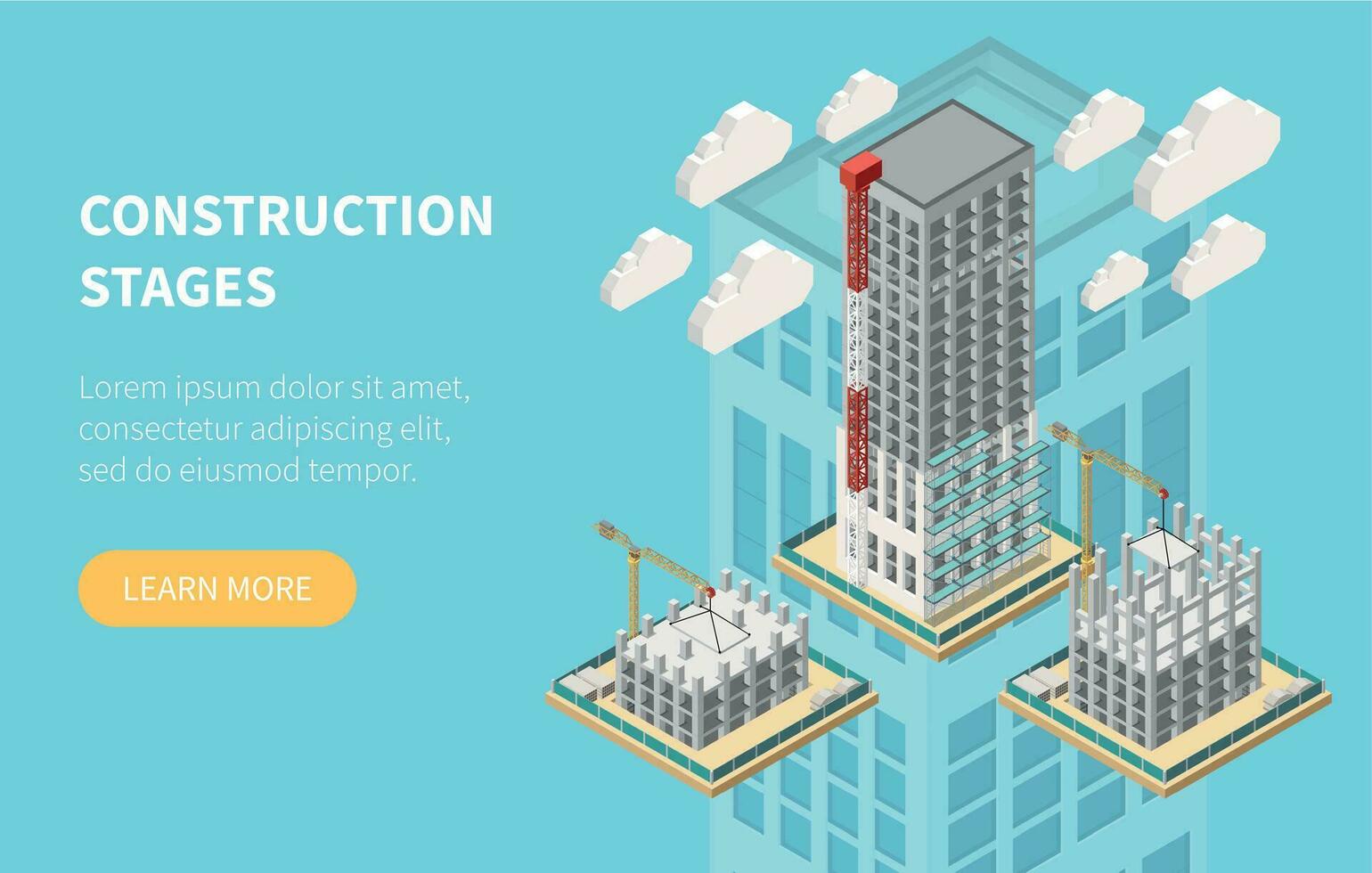 Skyscraper Construction Banner vector