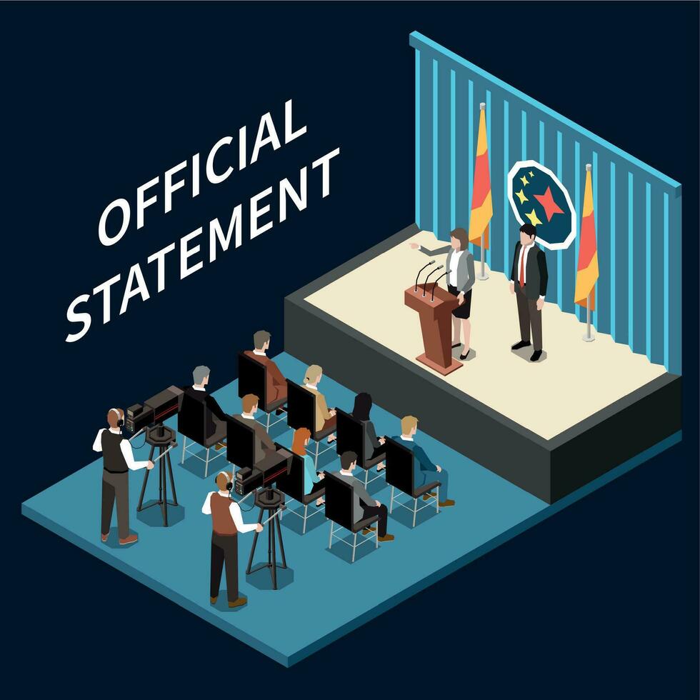 Isometric Politicians Statement vector